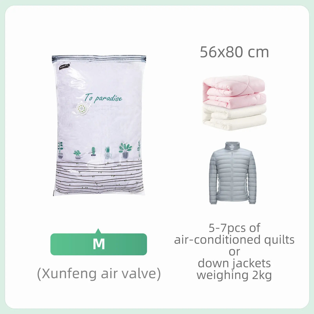 Taili Vacuum Storage Bags Cubic Compression for Clothing and Blankets