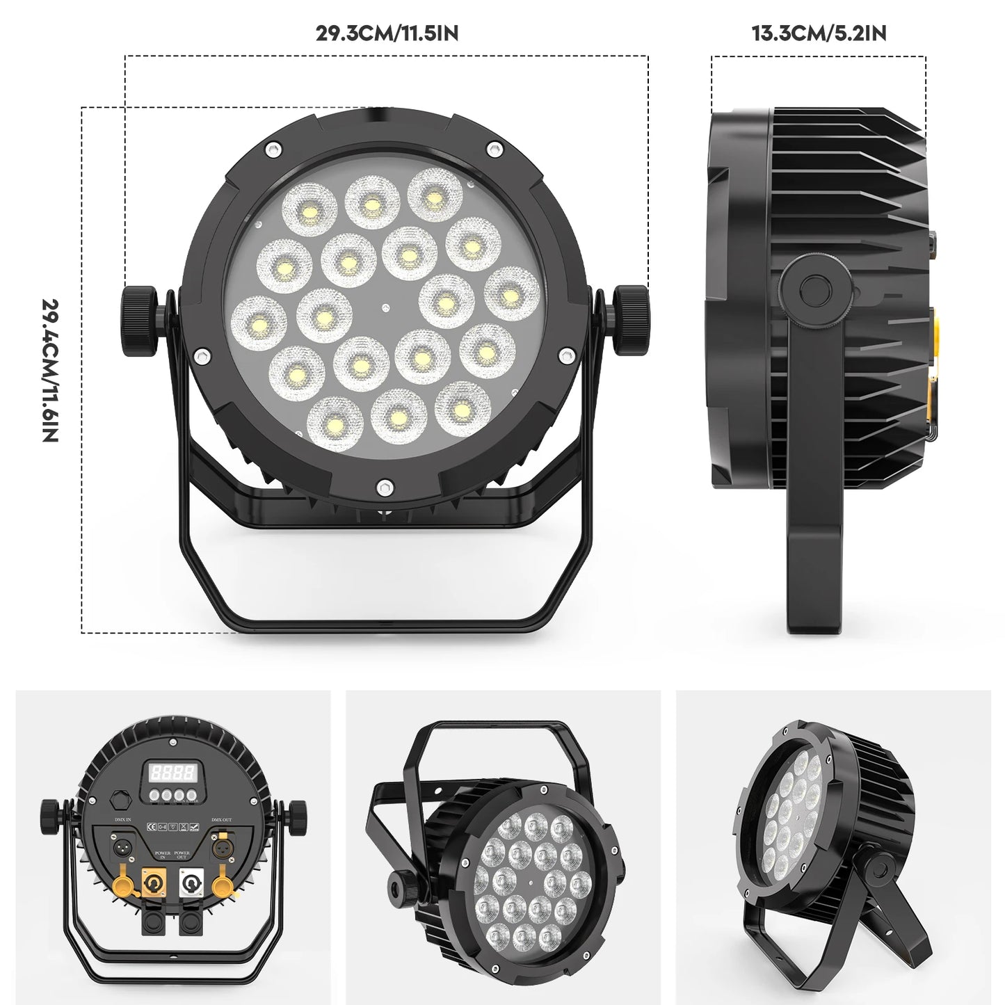 U'King 4x150W LED Par Light RGBWA UV DMX512 Waterproof Stage Light DJ