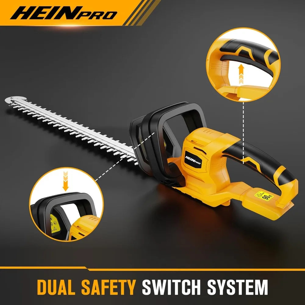 Cordless Hedge Trimmer for Garden Shrubs with Dual Action Blades