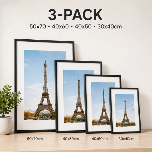 Modern Aluminum Picture Frame Set With Mat For Gallery Walls