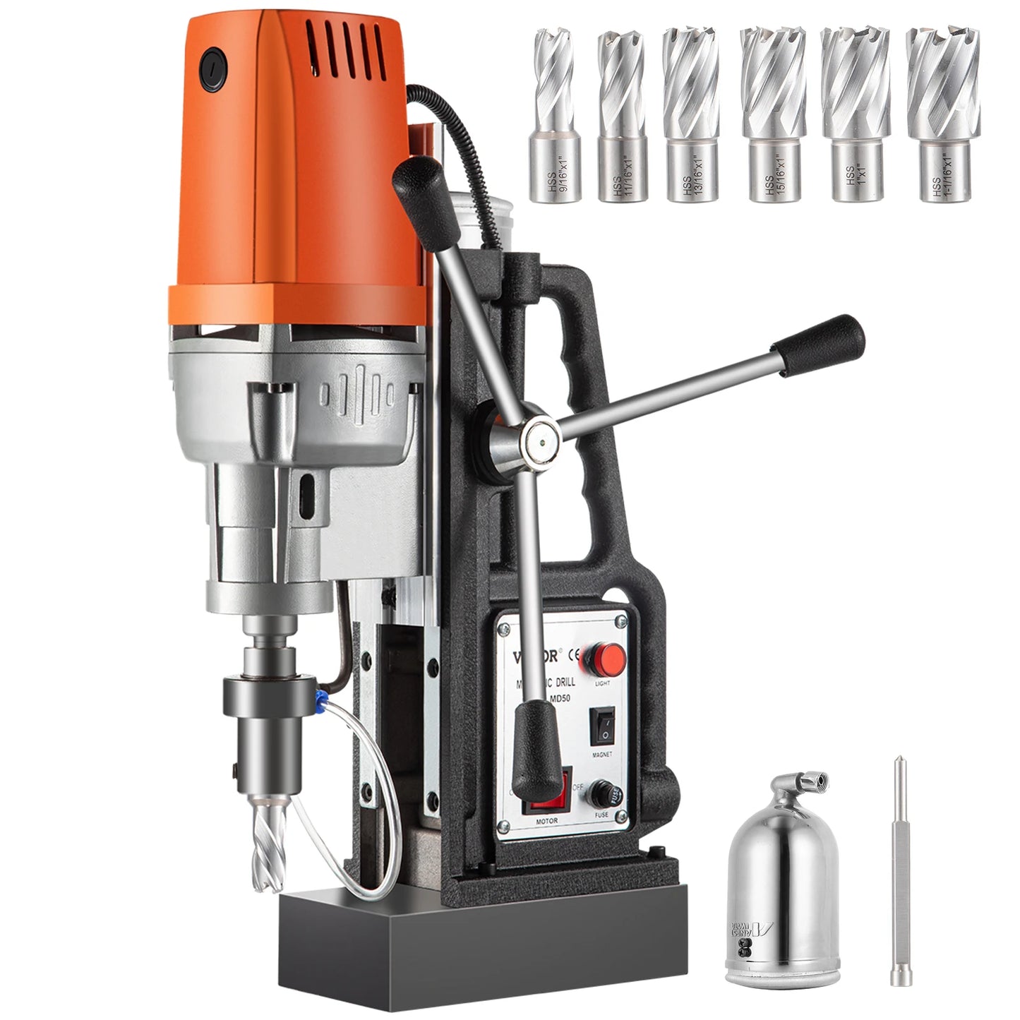 SucceBuy Magnetic Drill Press 1680W With HSS Annular Cutter Bits
