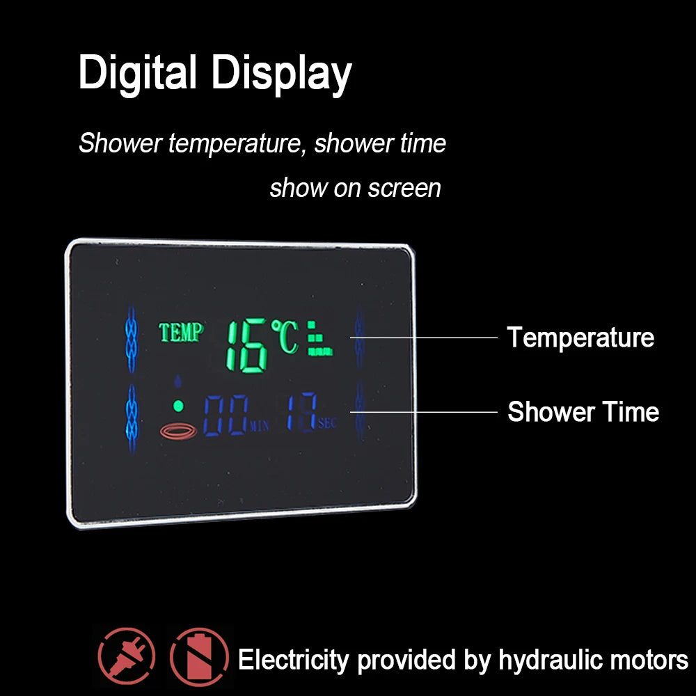 MYQualife LED Shower Column System With Rainfall Waterfall Jets