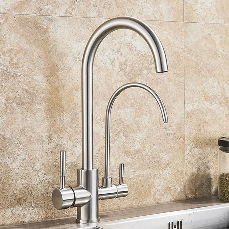 Hownifety Pullout Water Filter Kitchen Faucet Cold Hot Tap