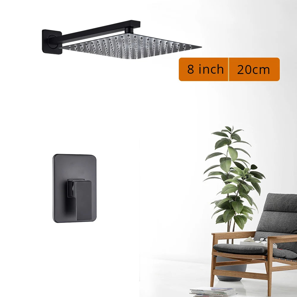 Rozin Wall Mounted Shower Faucet Mixer With Rainfall Hand Shower