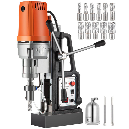 SucceBuy Magnetic Drill Press 1680W With HSS Annular Cutter Bits