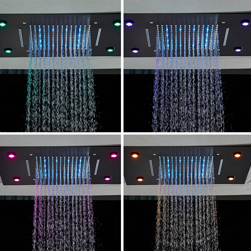Rozin LED Shower Head Ceiling Mounted Rainfall And Waterfall