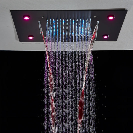 Rozin LED Shower Head Ceiling Mounted Rainfall And Waterfall