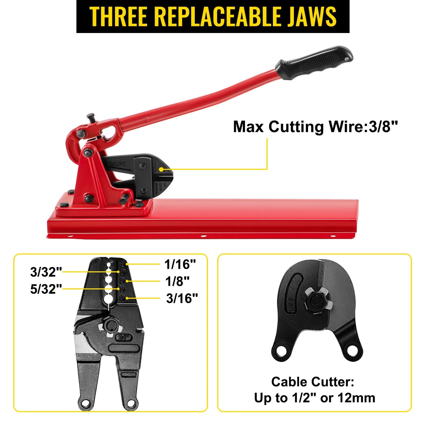 Bench Wire Rope Swager Tool With Crimper And Cutter