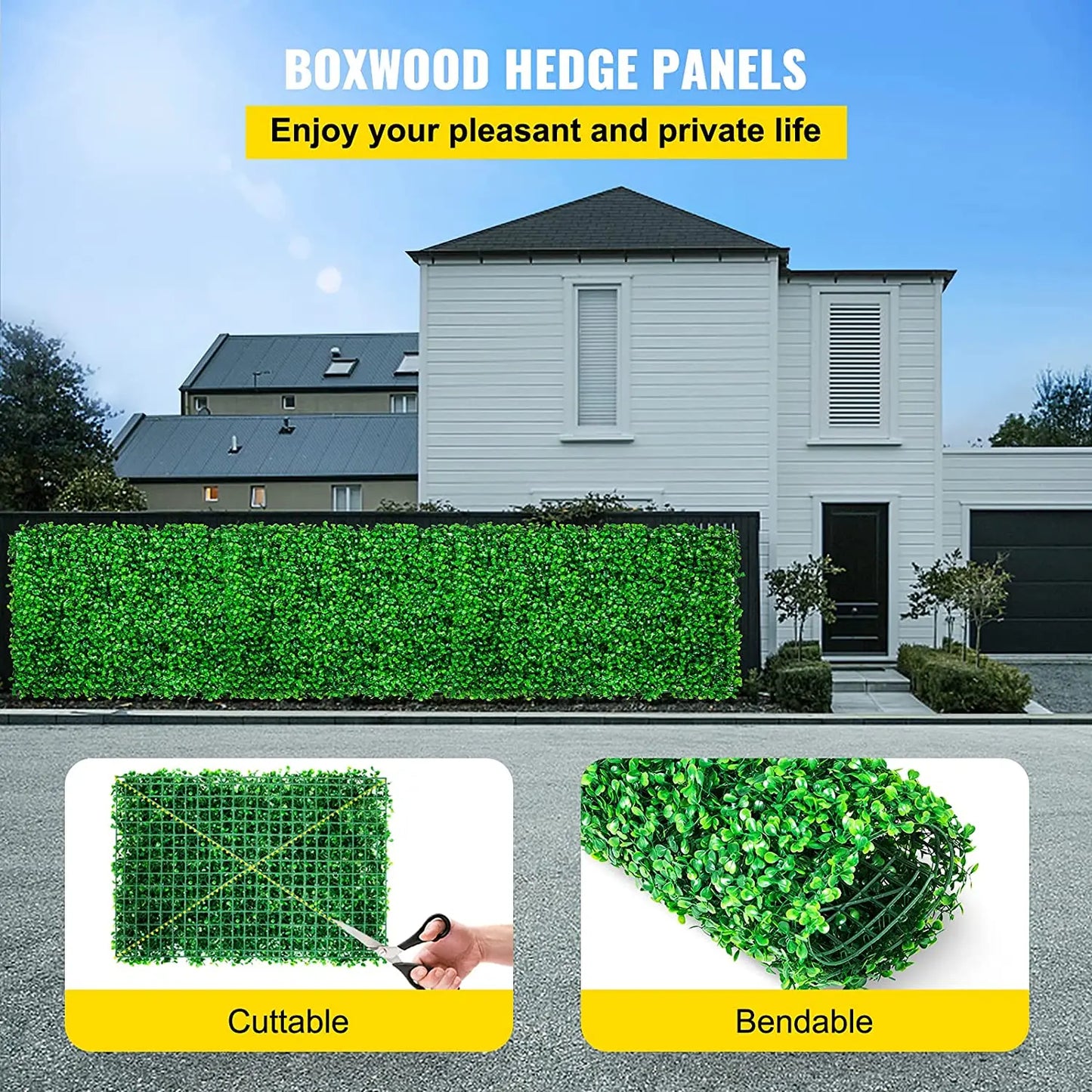 SucceBuy Boxwood Hedge Wall Panels Artificial Plant Backdrop