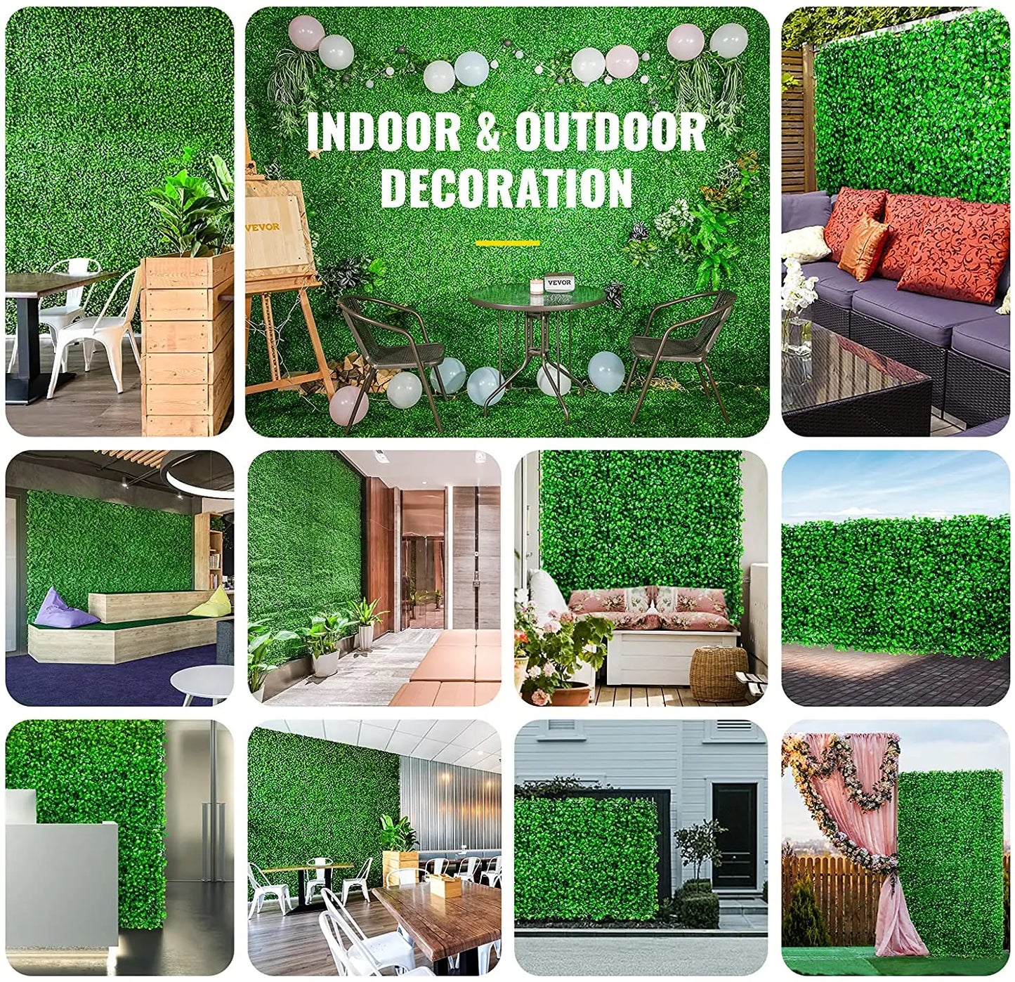 SucceBuy Boxwood Hedge Wall Panels Artificial Plant Backdrop