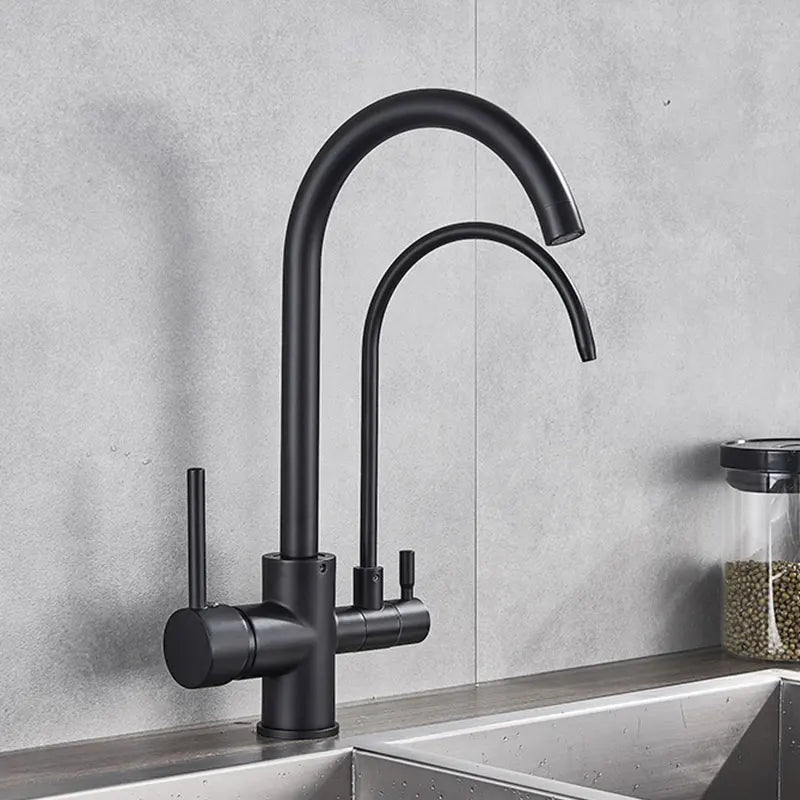 Hownifety Pullout Water Filter Kitchen Faucet Cold Hot Tap