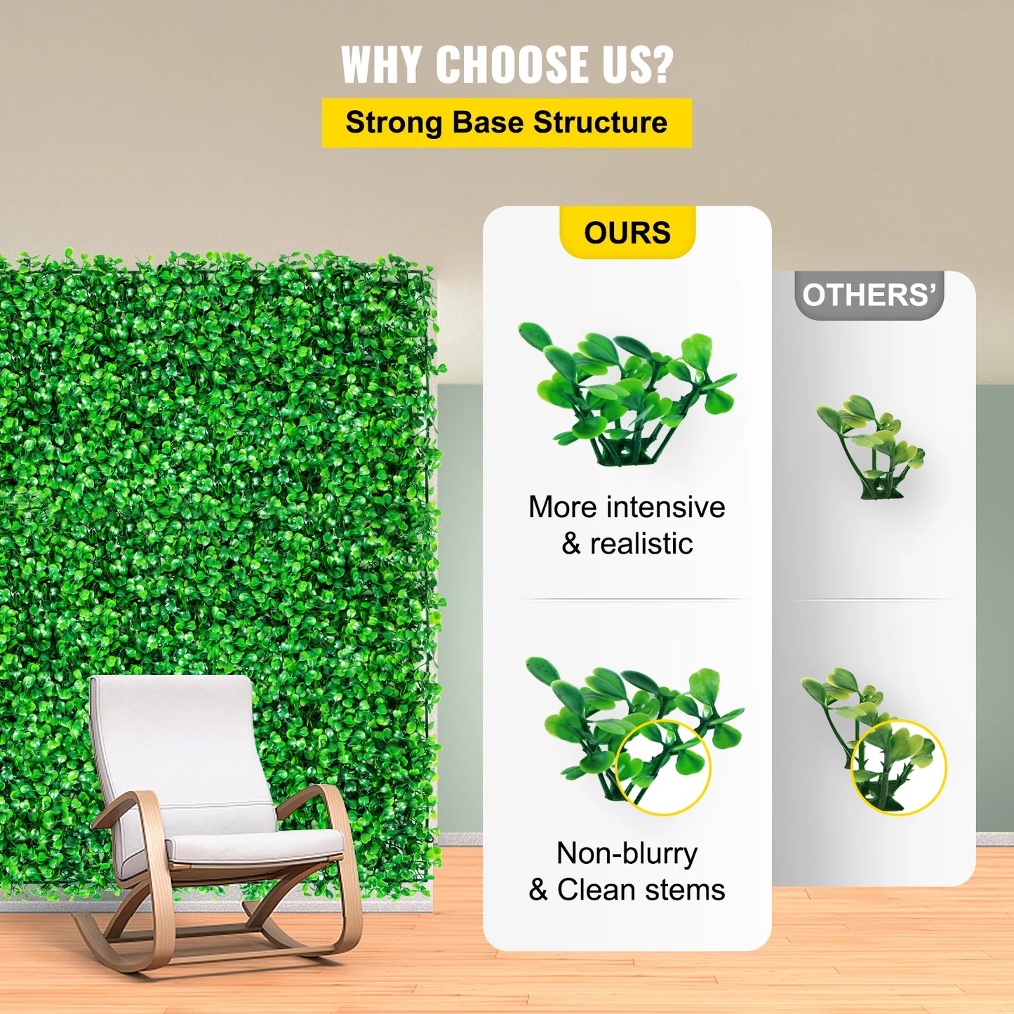SucceBuy Boxwood Hedge Wall Panels Artificial Plant Backdrop