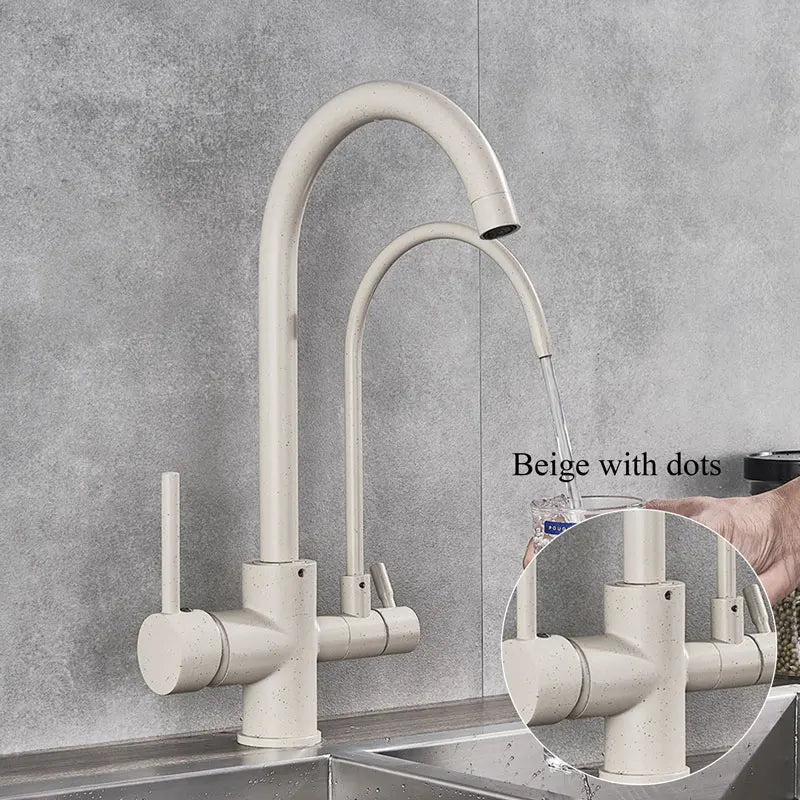 Hownifety Pullout Water Filter Kitchen Faucet Cold Hot Tap