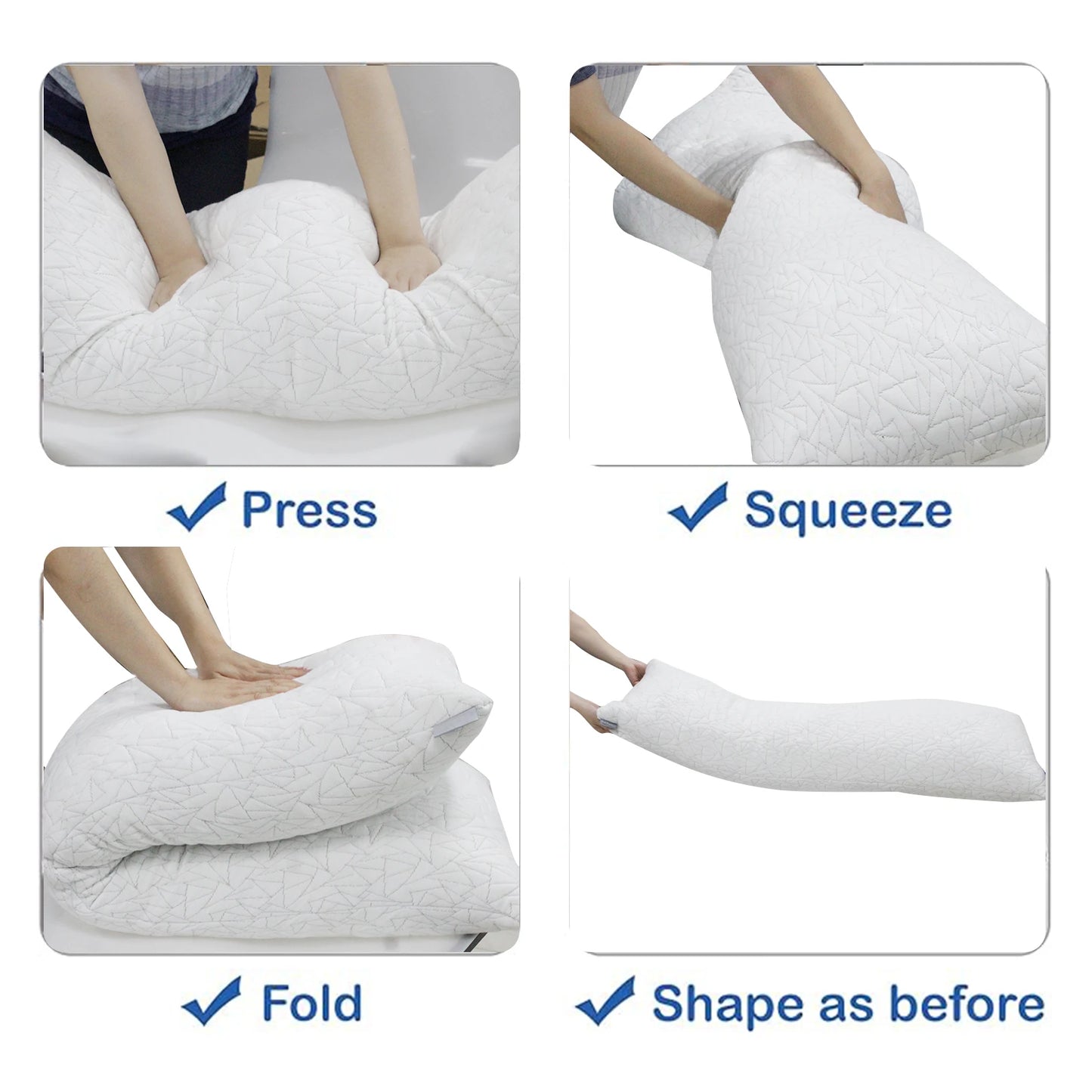 Memory Foam Body Pillow For Adults Supports Ideal Sleep Comfort