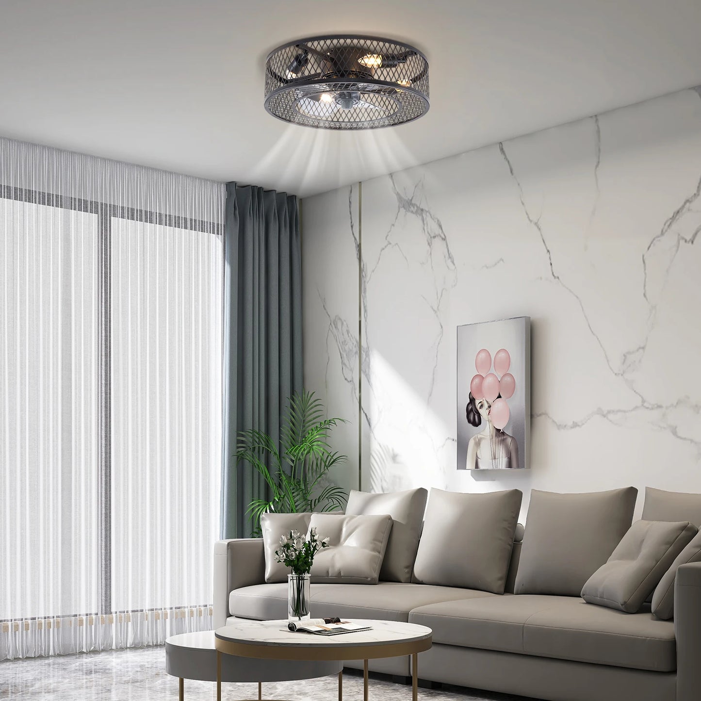 Ceiling Fan Pendant Light With E27 Socket No Bulbs Included