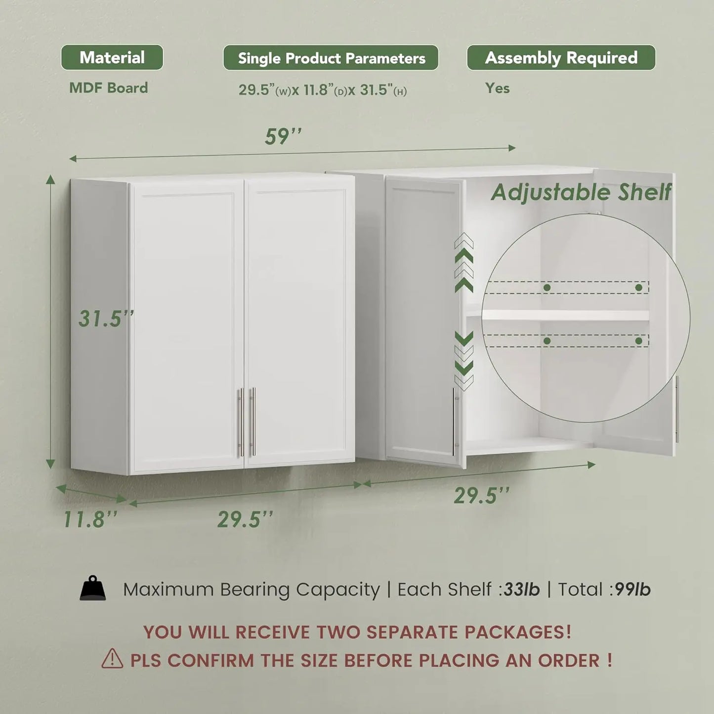 Laundry Room Wall Cabinets With Adjustable Shelves For Storage