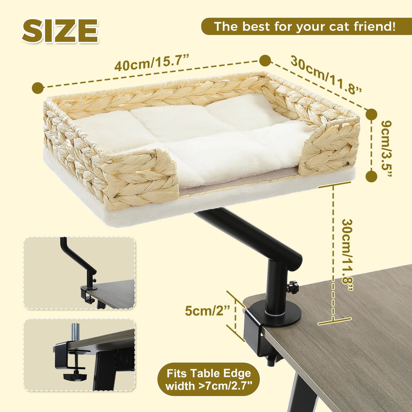 PAWZ Road Cat Desk Bed 360 Rotatable Cat Bed Stand For Indoor Cats