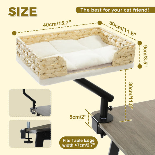 PAWZ Road Cat Desk Bed 360 Rotatable Cat Bed Stand For Indoor Cats