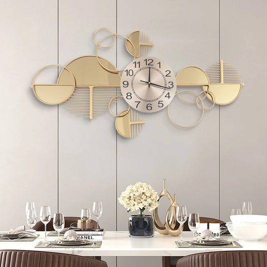 Creative Modern Metal Wall Clock Silent Battery Operated Minimalist Decor
