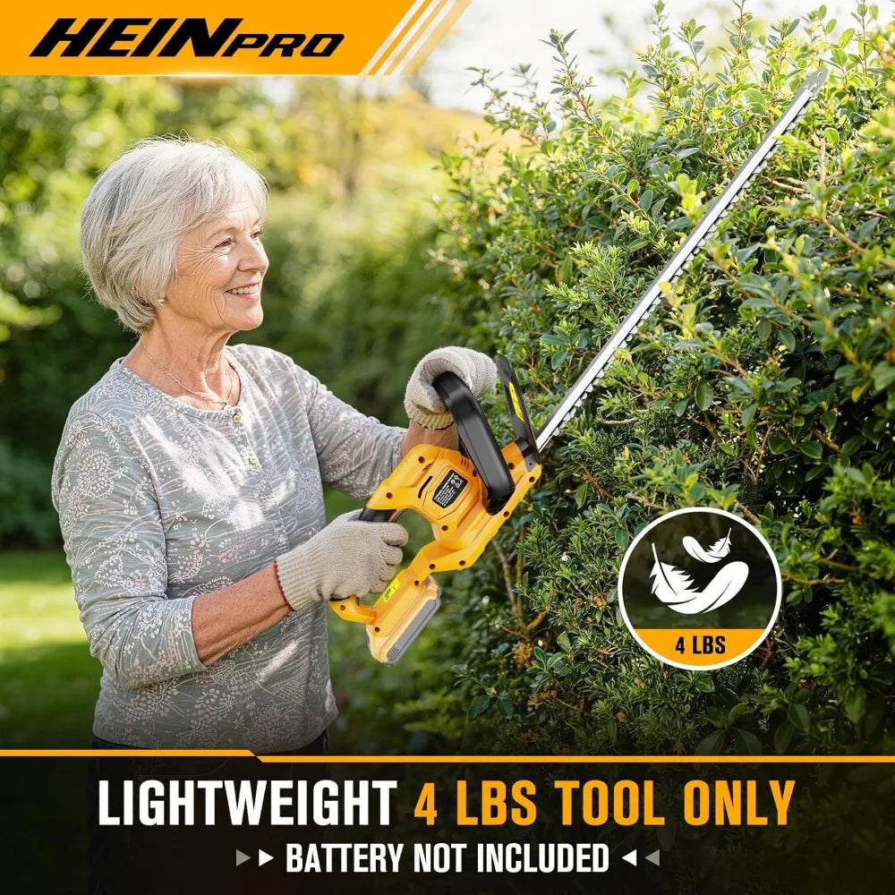Cordless Hedge Trimmer for Garden Shrubs with Dual Action Blades