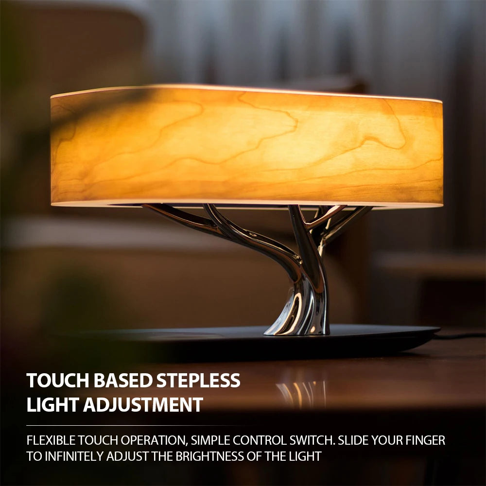 Wireless Charging Speaker Bedside Lamp With Ambient Light