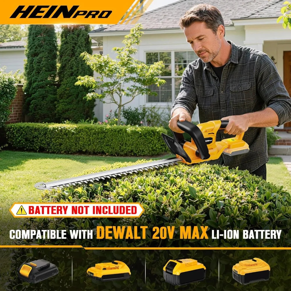 Cordless Hedge Trimmer for Garden Shrubs with Dual Action Blades