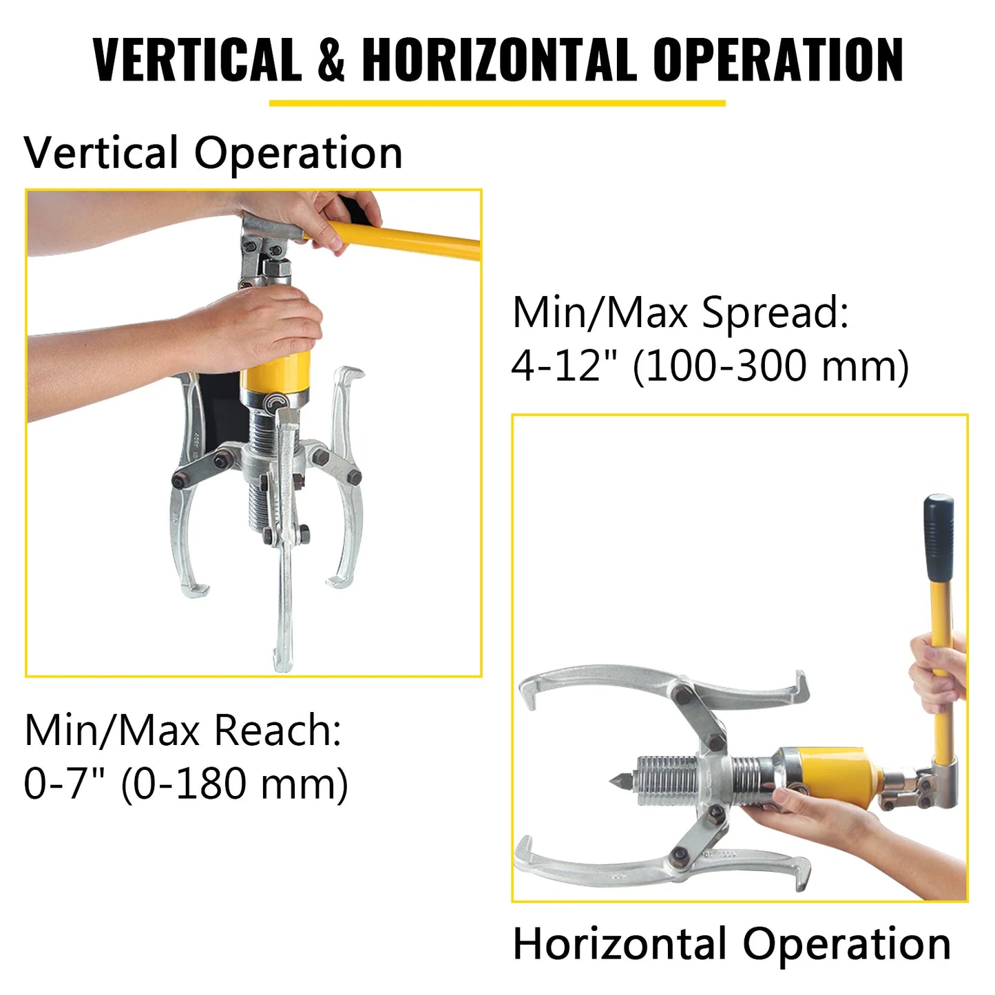 SucceBuy 15T Hydraulic Gear Puller Adjustable 3 Jaw Wheel Bearing Tool