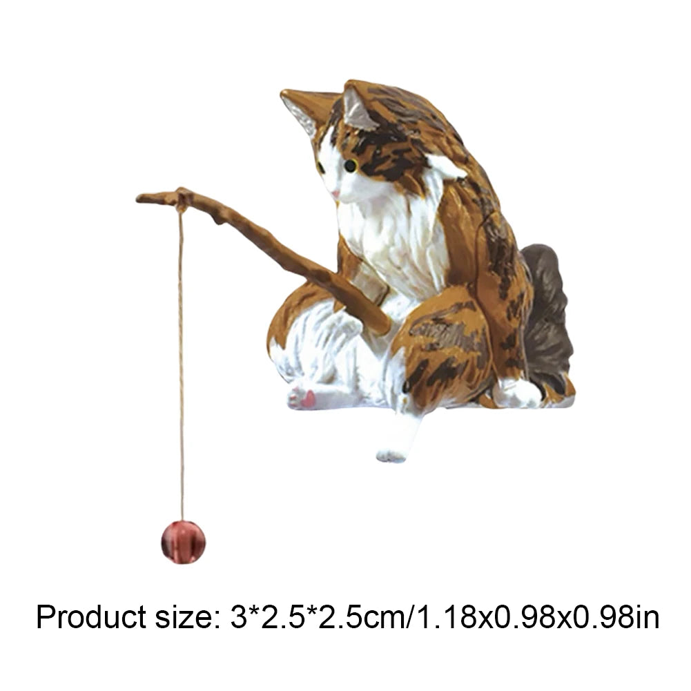 Sikiwind Fishing Cat Figurine Aquarium Decoration Ornament