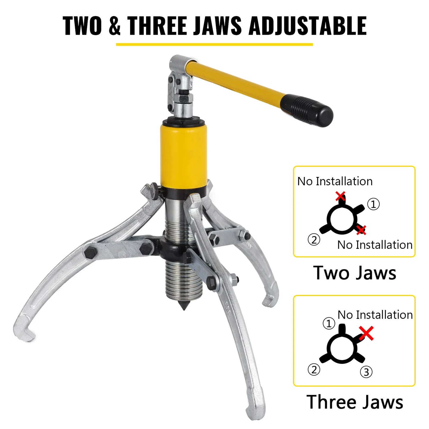 SucceBuy 15T Hydraulic Gear Puller Adjustable 3 Jaw Wheel Bearing Tool