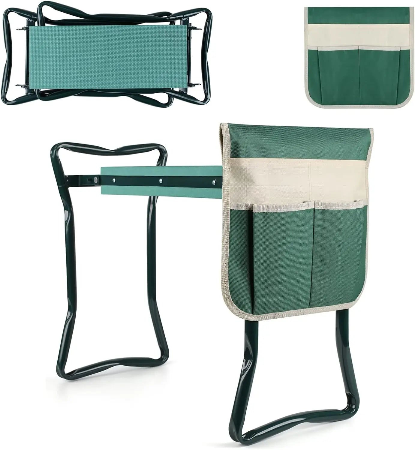 Upgraded Folding Garden Kneeler And Seat Portable Bench With Foam