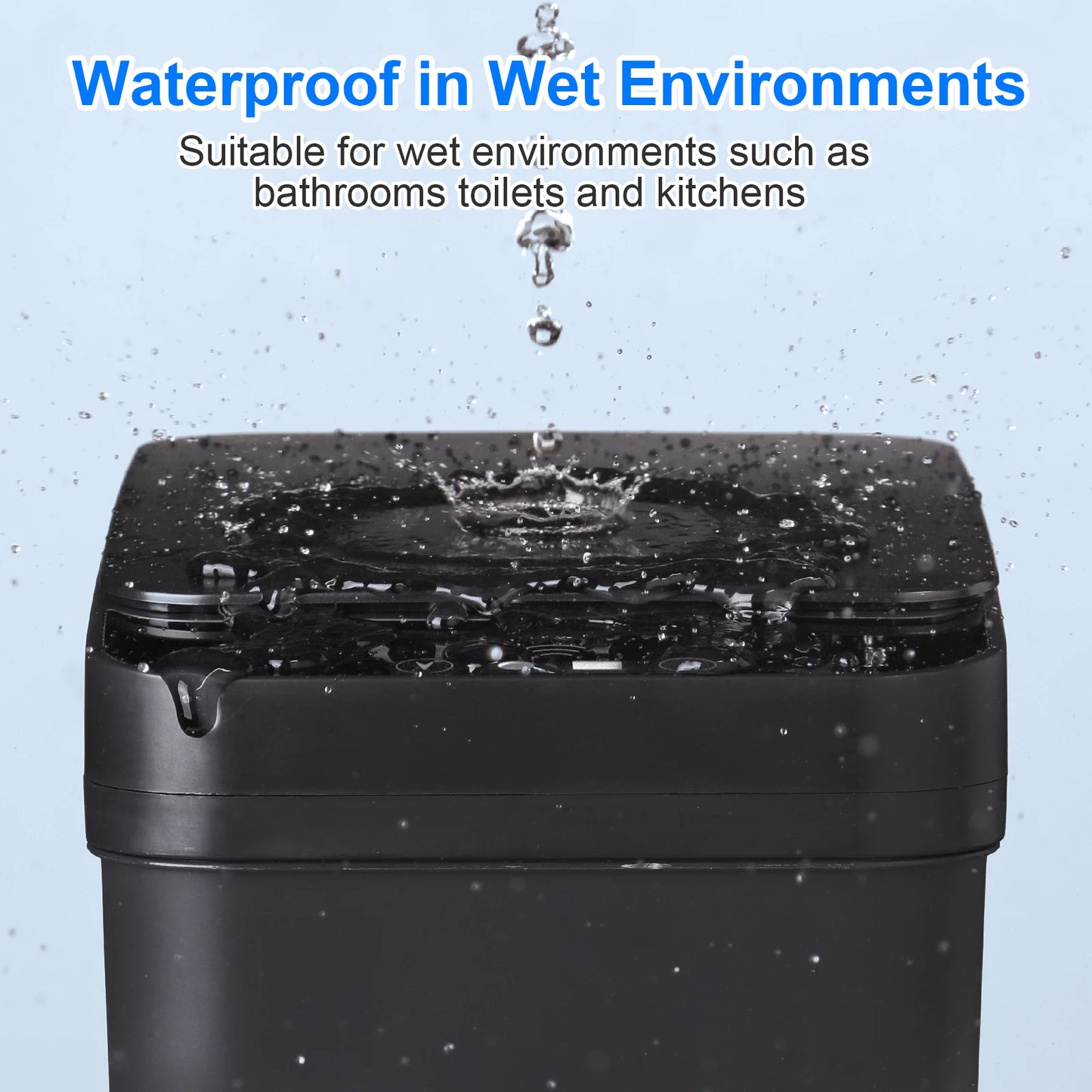 Two Pack Slim Touchless Motion Sensor Trash Cans for Office