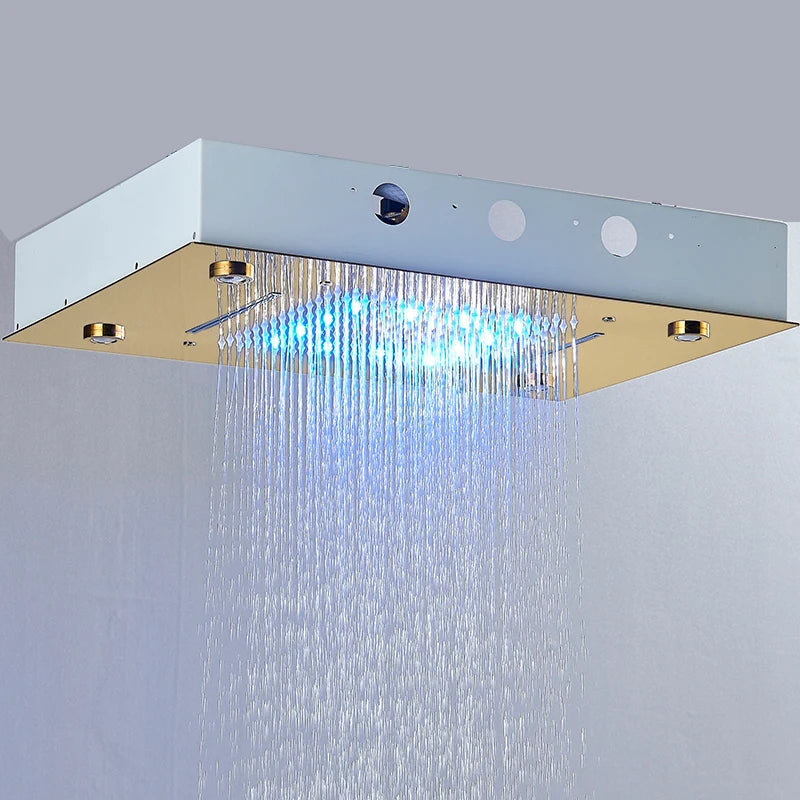 Rozin LED Shower Head Ceiling Mounted Rainfall And Waterfall