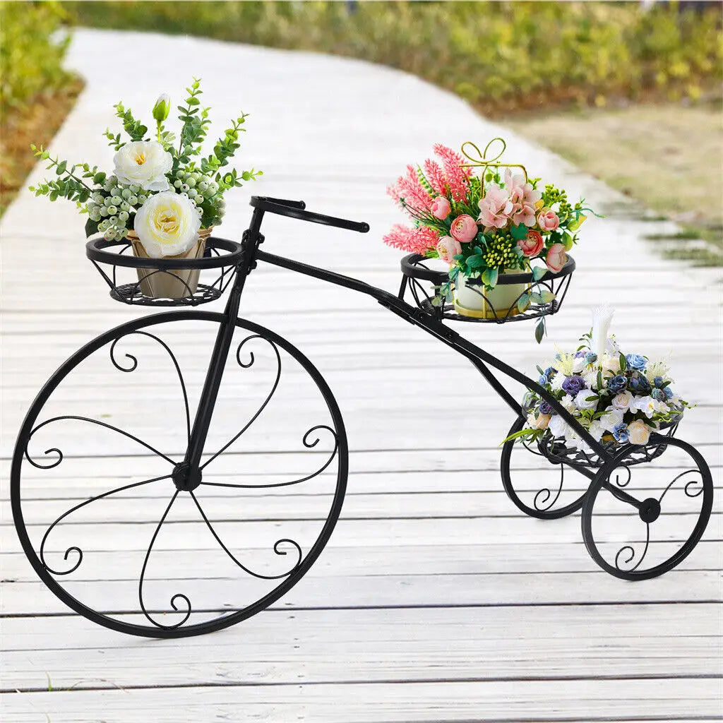 Wisfor 3 Tier Bicycle Shaped Metal Plant Stand Pot Holder