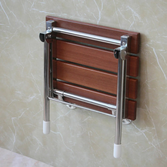 Folding Shower Seat Wall Mounted Solid Wood Bench Design
