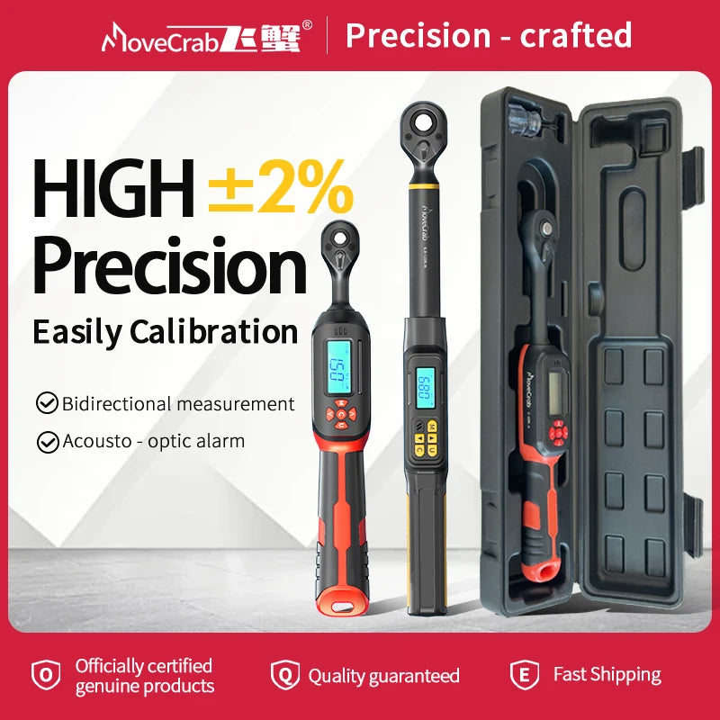 MoveCrab Digital Torque Wrench 1-340 Nm With LED Alerts