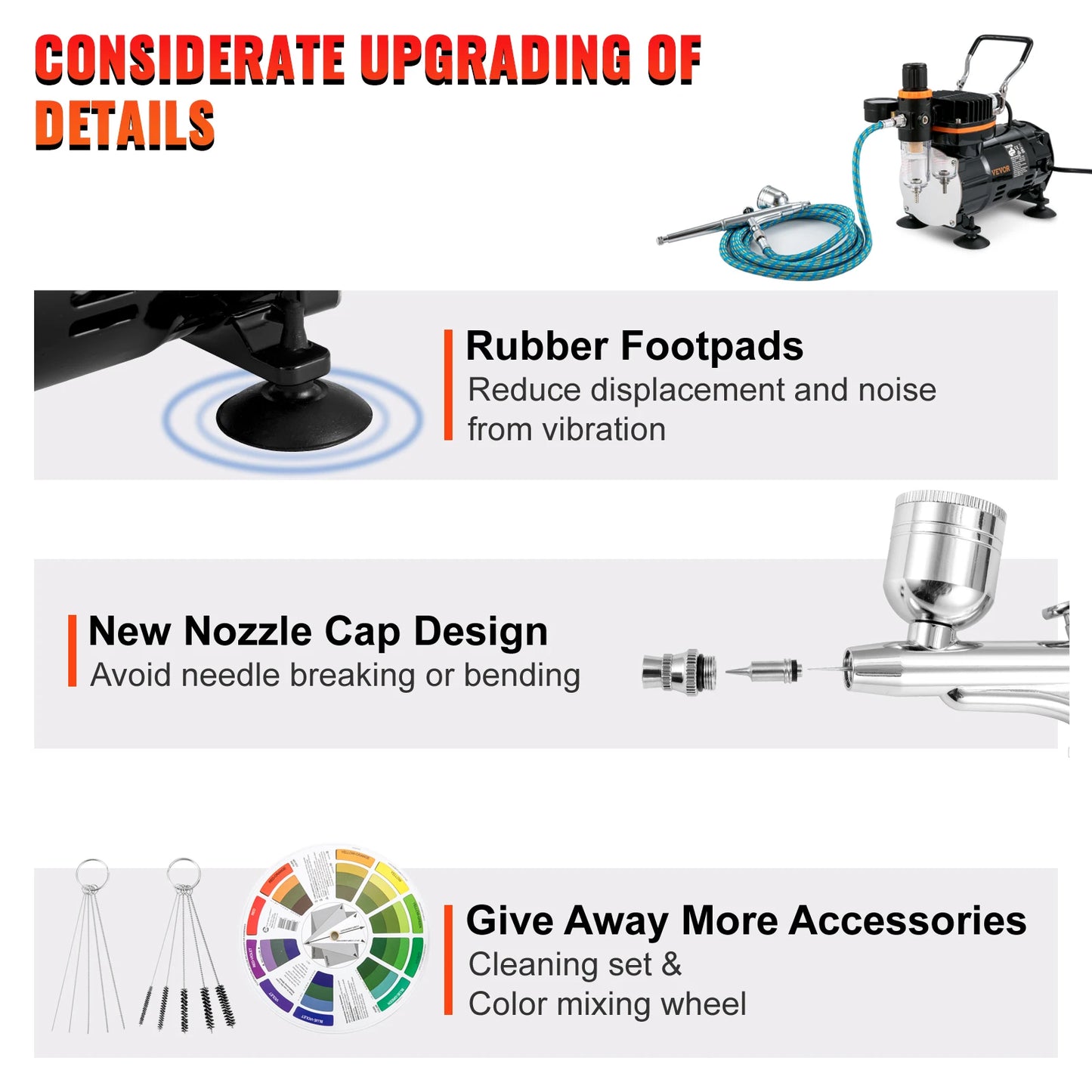 SucceBuy 120W Dual Action Airbrush Kit Electric Spray Gun
