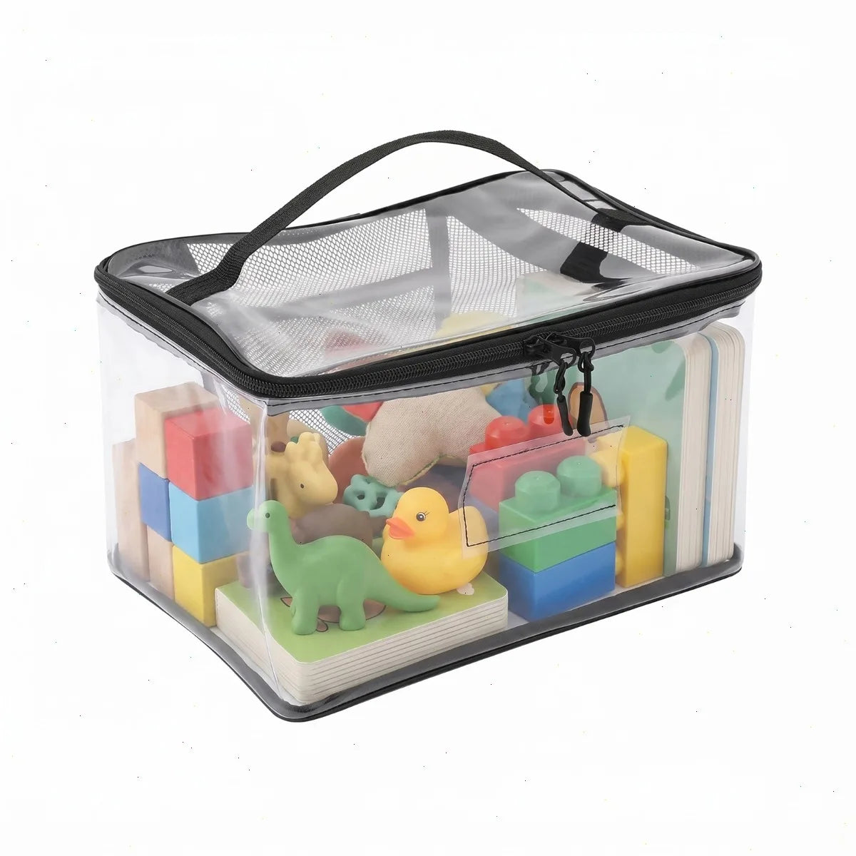 Bymaocar Clear Pvc Toy Storage Bag Featuring Multi Pocket Design
