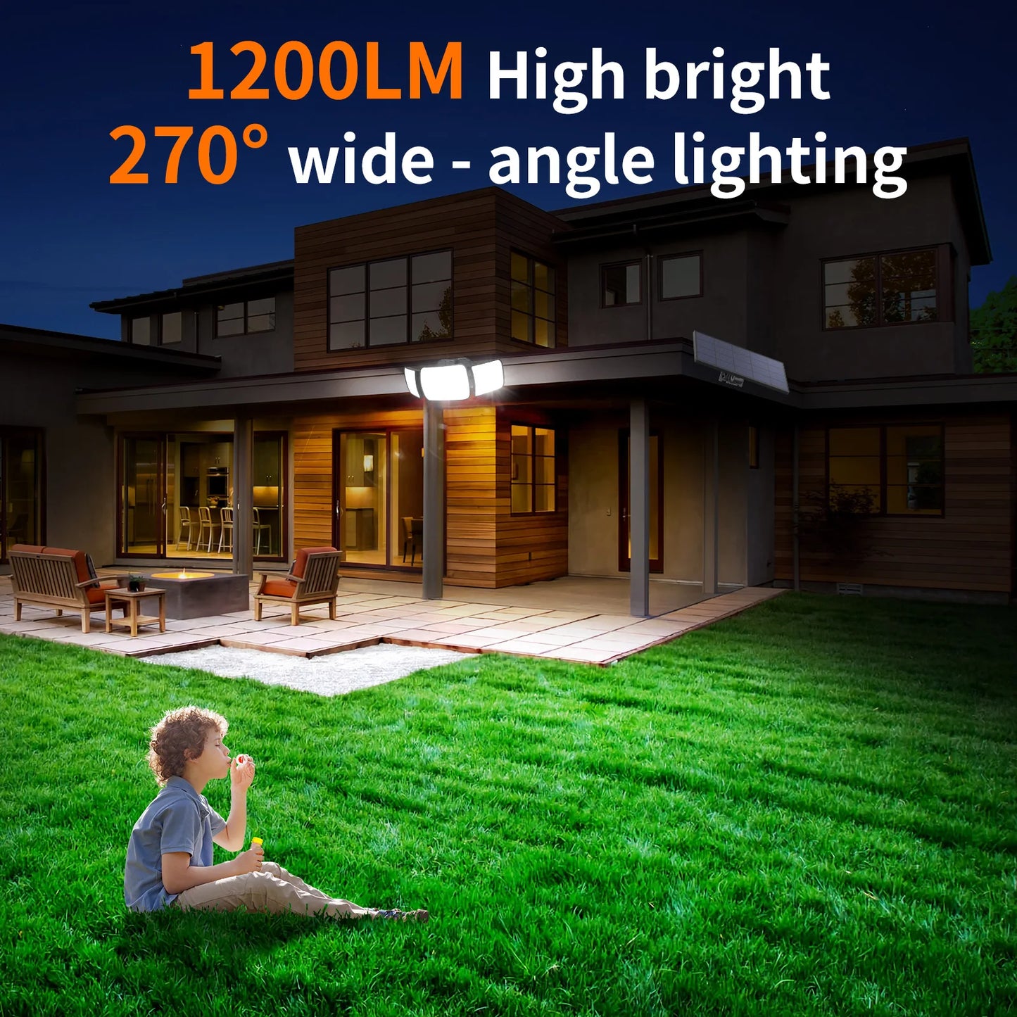 Intelamp Outdoor Solar LED Spotlight With 4000mAh Battery
