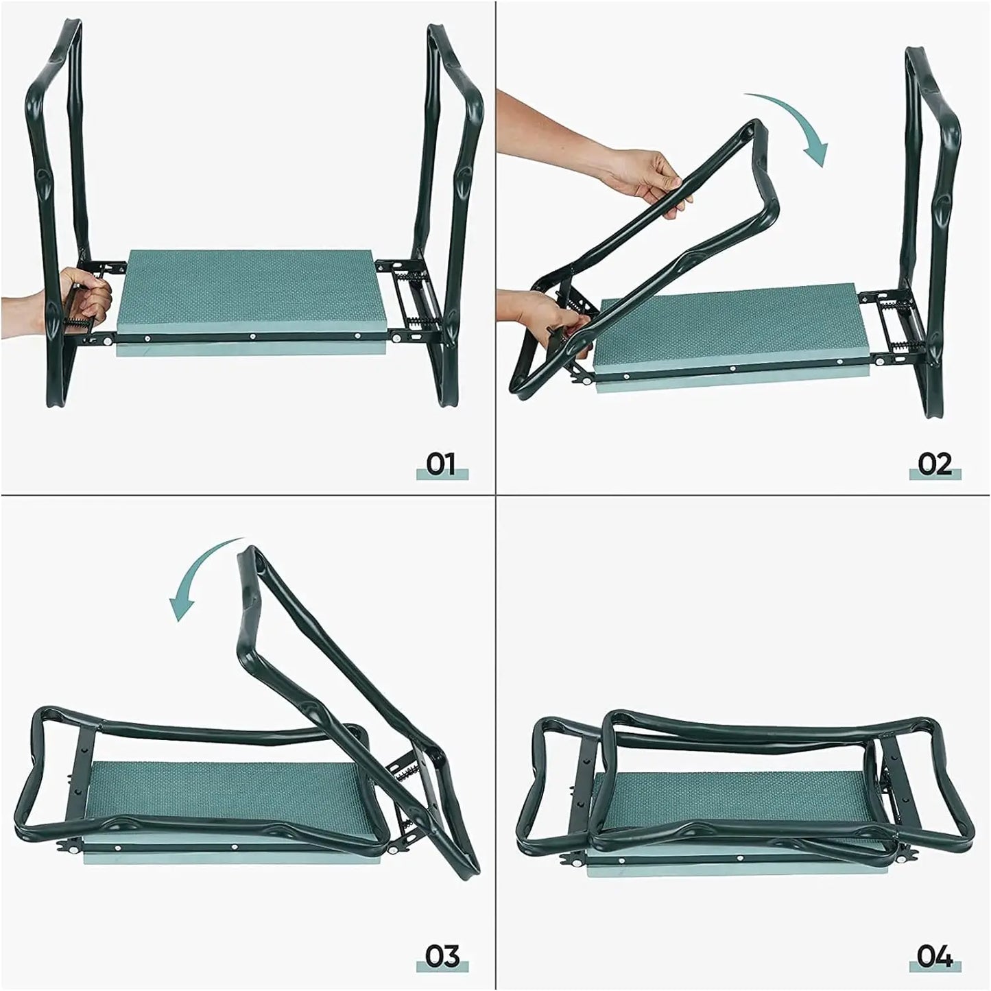 Upgraded Folding Garden Kneeler And Seat Portable Bench With Foam