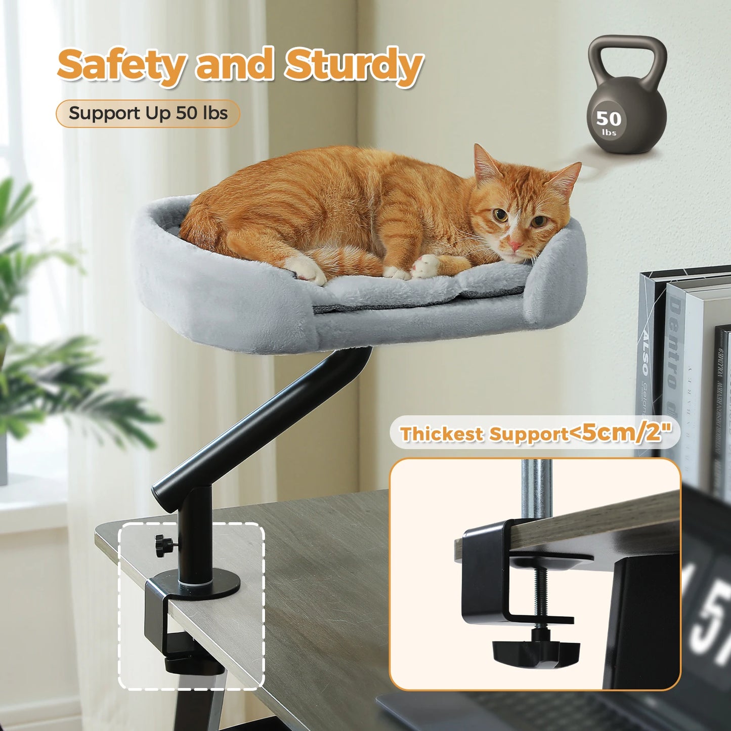 PAWZ Road Cat Desk Bed 360 Rotatable Cat Bed Stand For Indoor Cats