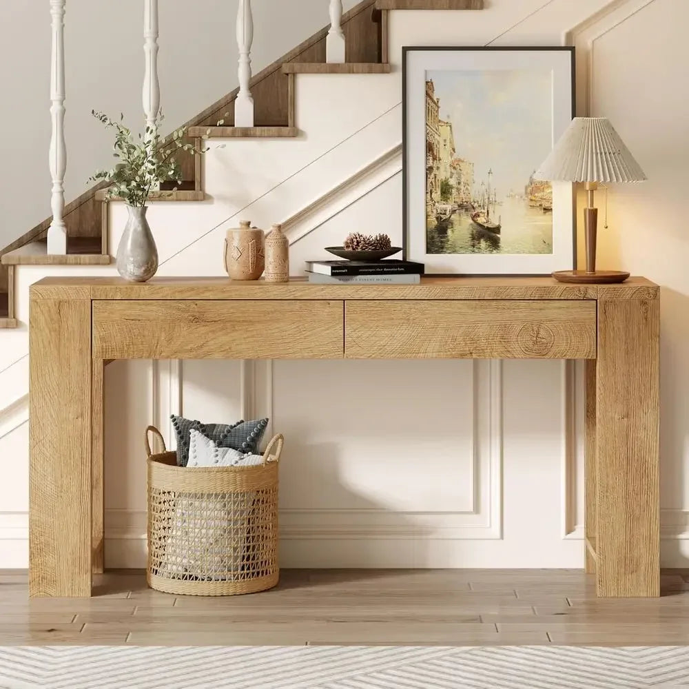Entryway Sofa Table With Drawers Behind Couch for Hallways