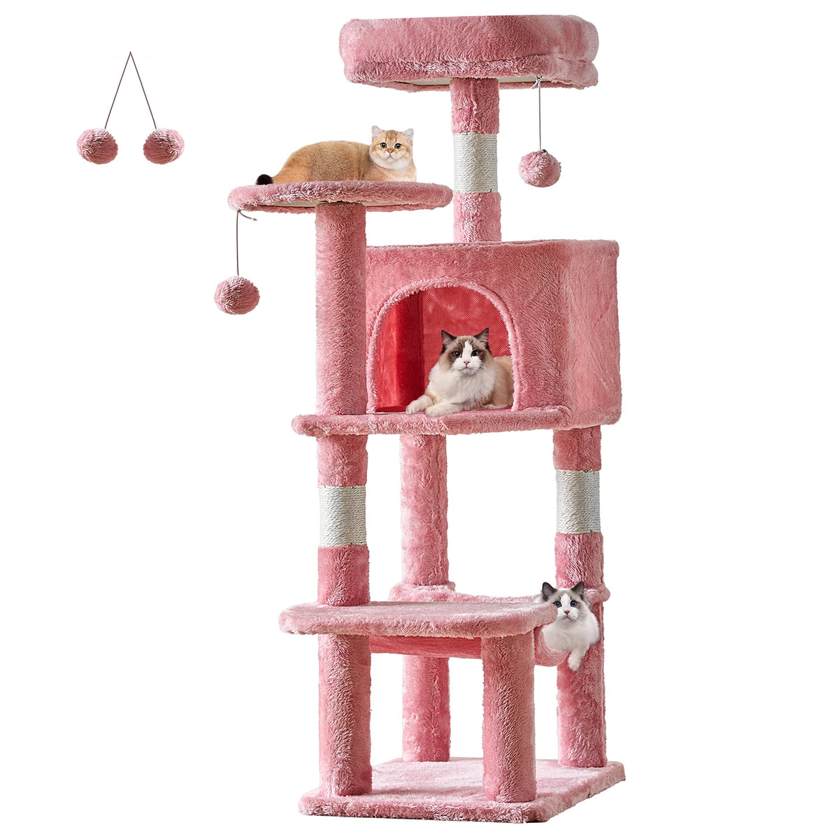 JHK Four Tier Indoor Cat Tree Sisal Scratching Posts