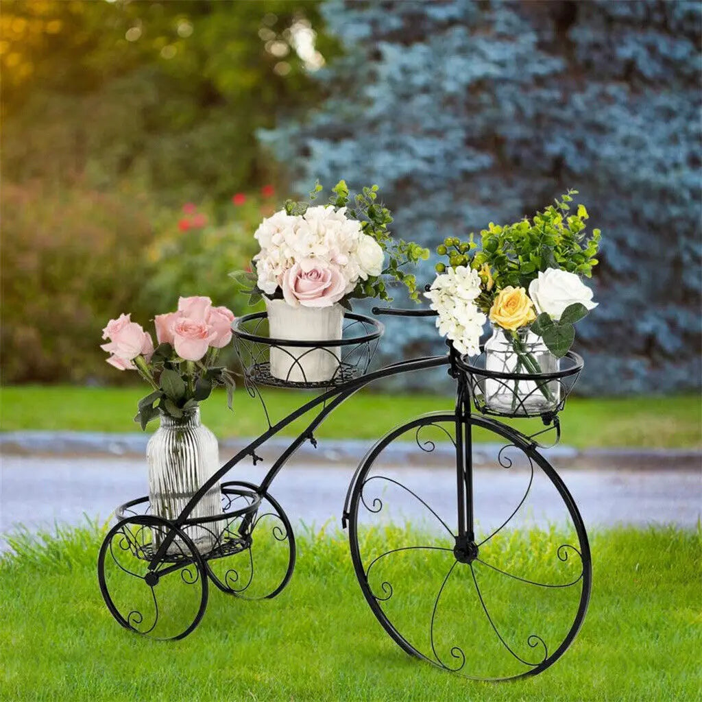 Wisfor 3 Tier Bicycle Shaped Metal Plant Stand Pot Holder