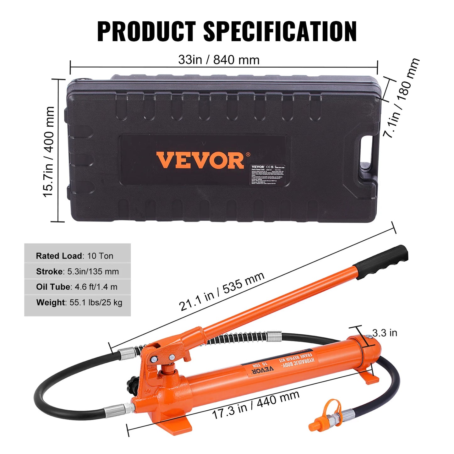 SucceBuy 4 10 12 20 Ton Hydraulic Cylinder Jack Kit