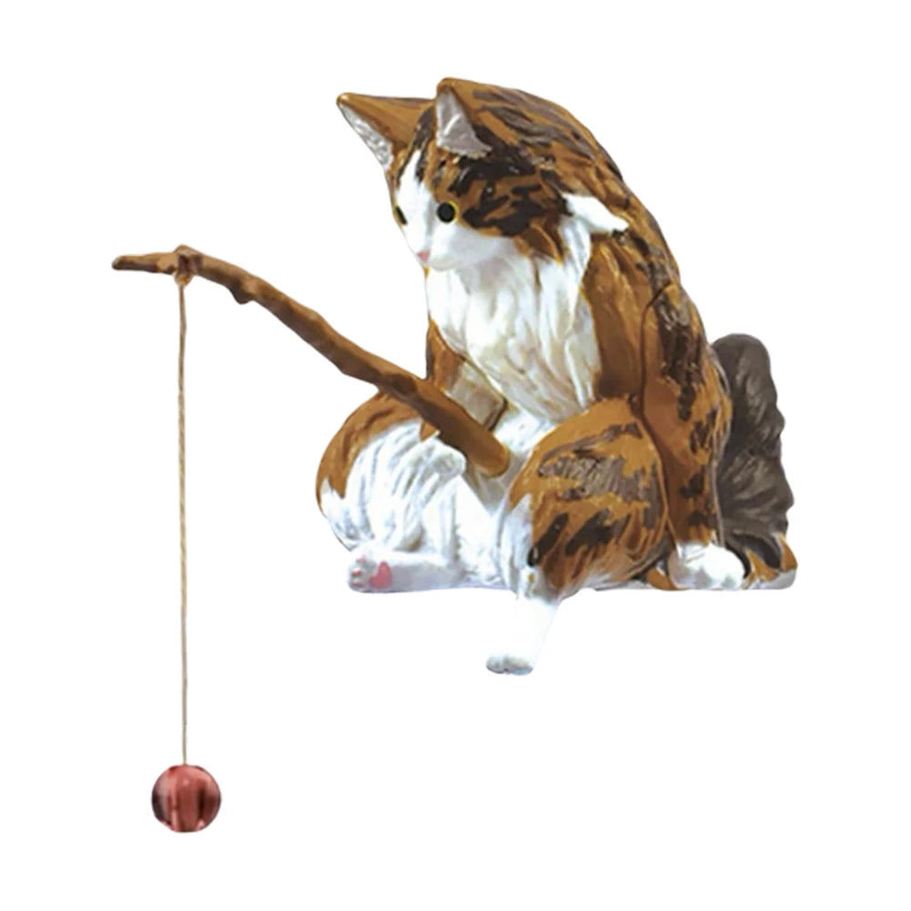 Sikiwind Fishing Cat Figurine Aquarium Decoration Ornament