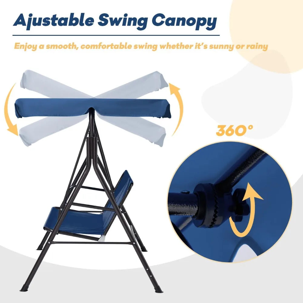 XIAOLANG Outdoor Patio Swing With Removable Cushions And Canopy
