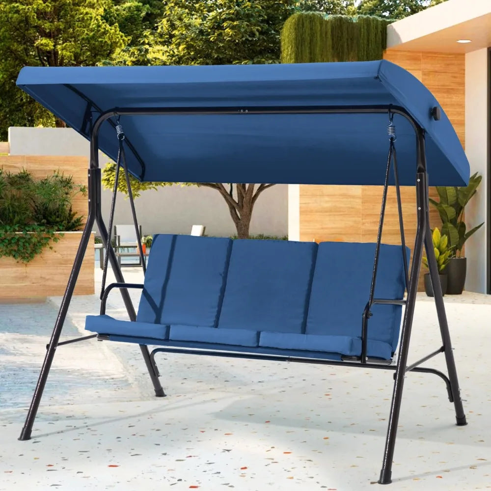 XIAOLANG Outdoor Patio Swing With Removable Cushions And Canopy