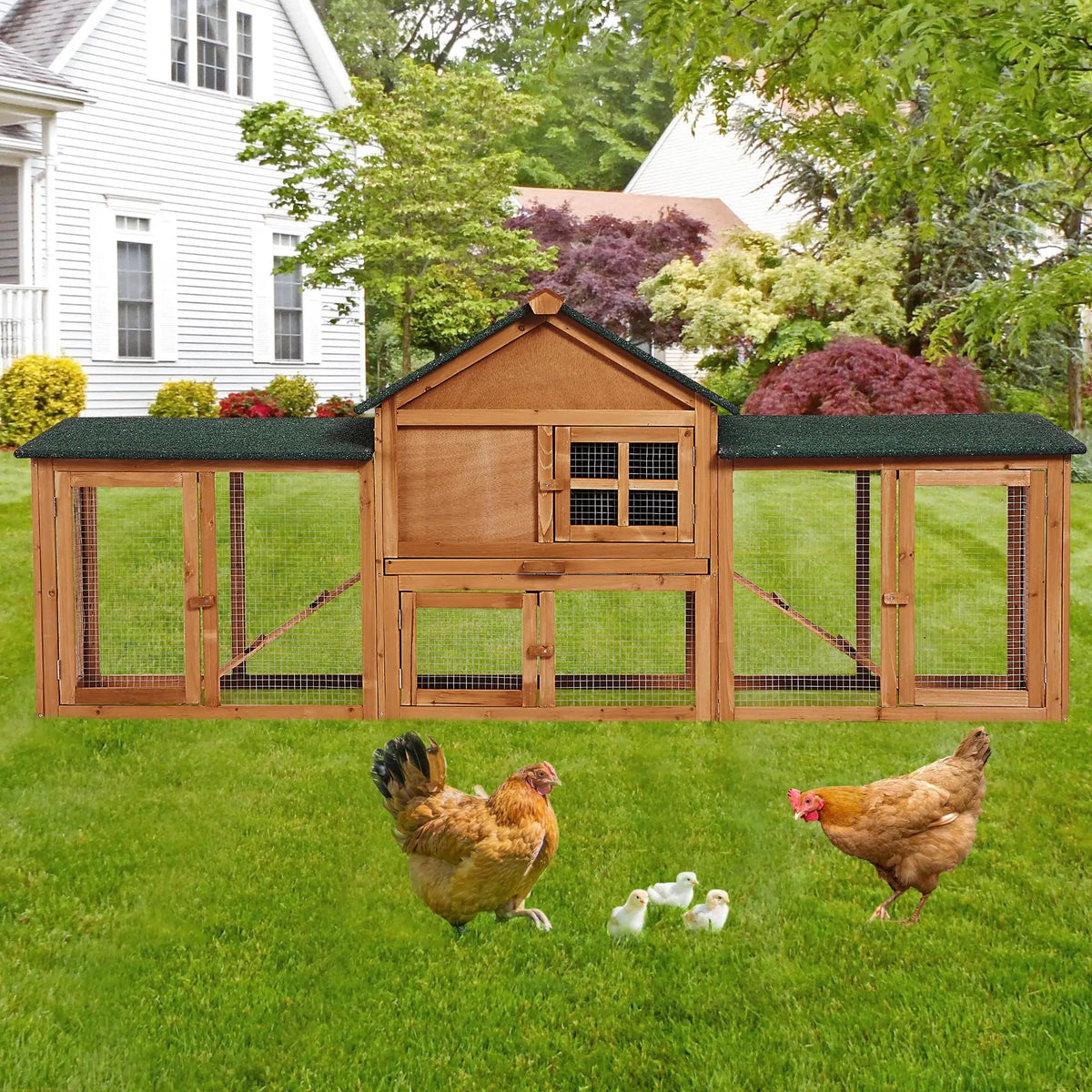 DishyKooker Outdoor Wooden Two Story Small Rabbit Hutch