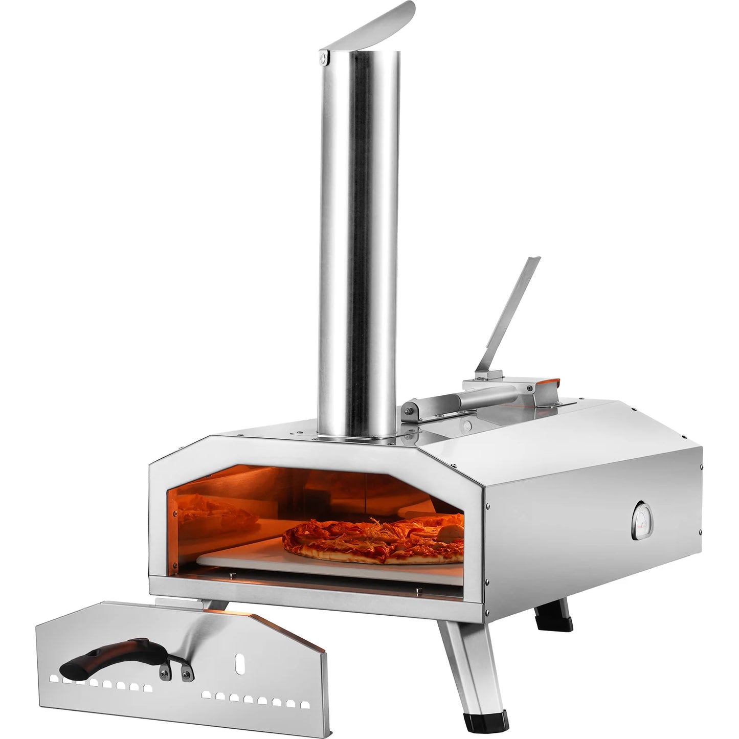 SucceBuy Portable Outdoor Pizza Oven With Stone And Shovel
