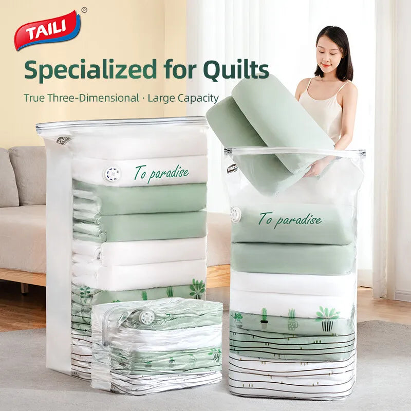 Taili Vacuum Storage Bags Cubic Compression for Clothing and Blankets